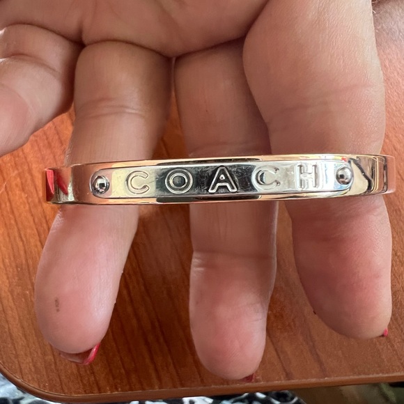 Coach bangle bracelet rose gold and silver coach label. - Picture 7 of 8